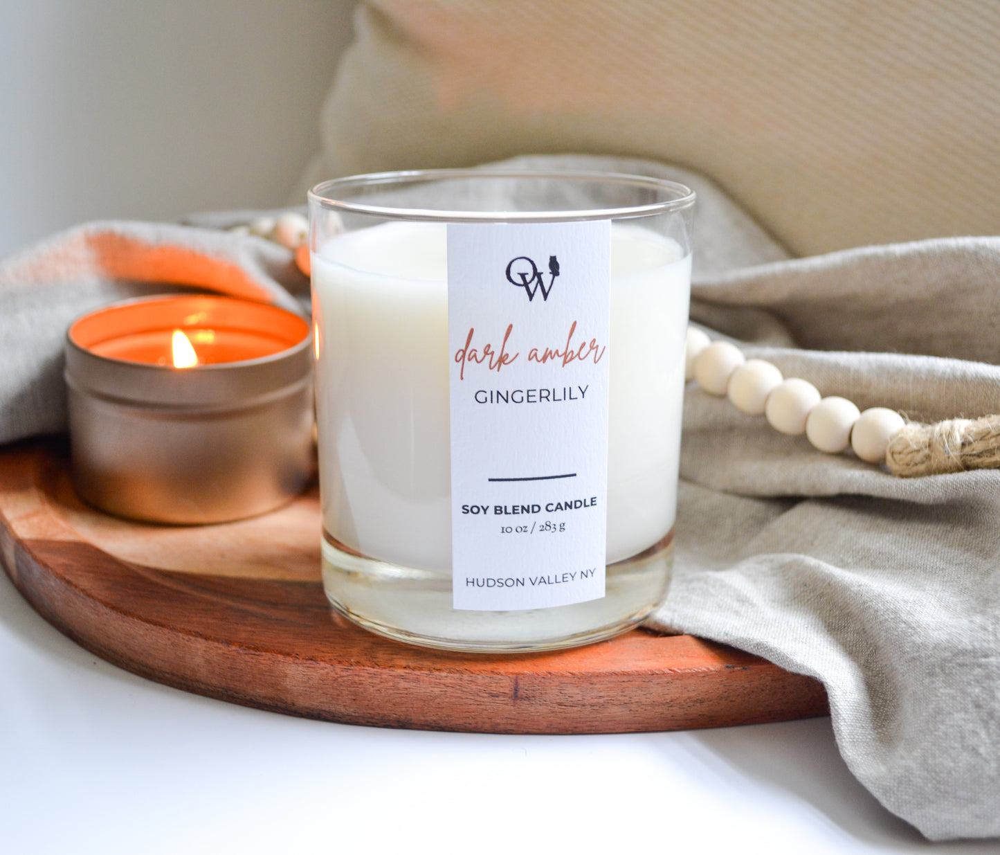 Dark Amber Candle - Ginger Floral Soy Candle